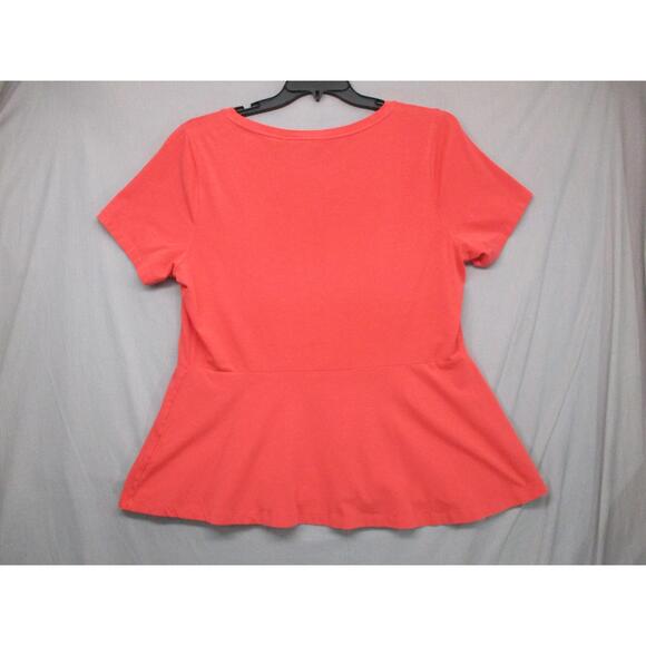 Isaac Mizrahi Live Red/Orange  Peplum Top Womens Size Extra Large - Picture 7 of 9